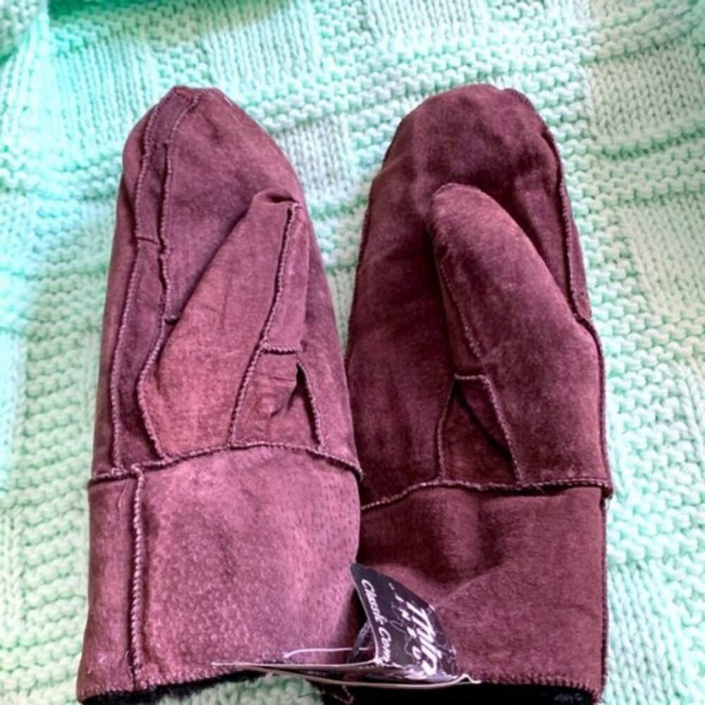 NWT Brown Leather Mitts 3M Thinsulate size small